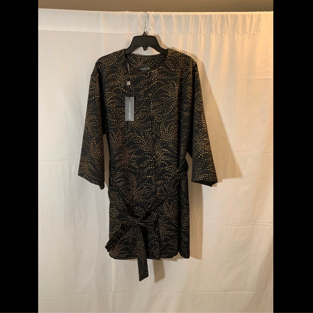 NWT $388 Tadashi Shoji Pollux Droplet Oversized Jacquard Coat [SZ‎ Large ] - Picture 3 of 8